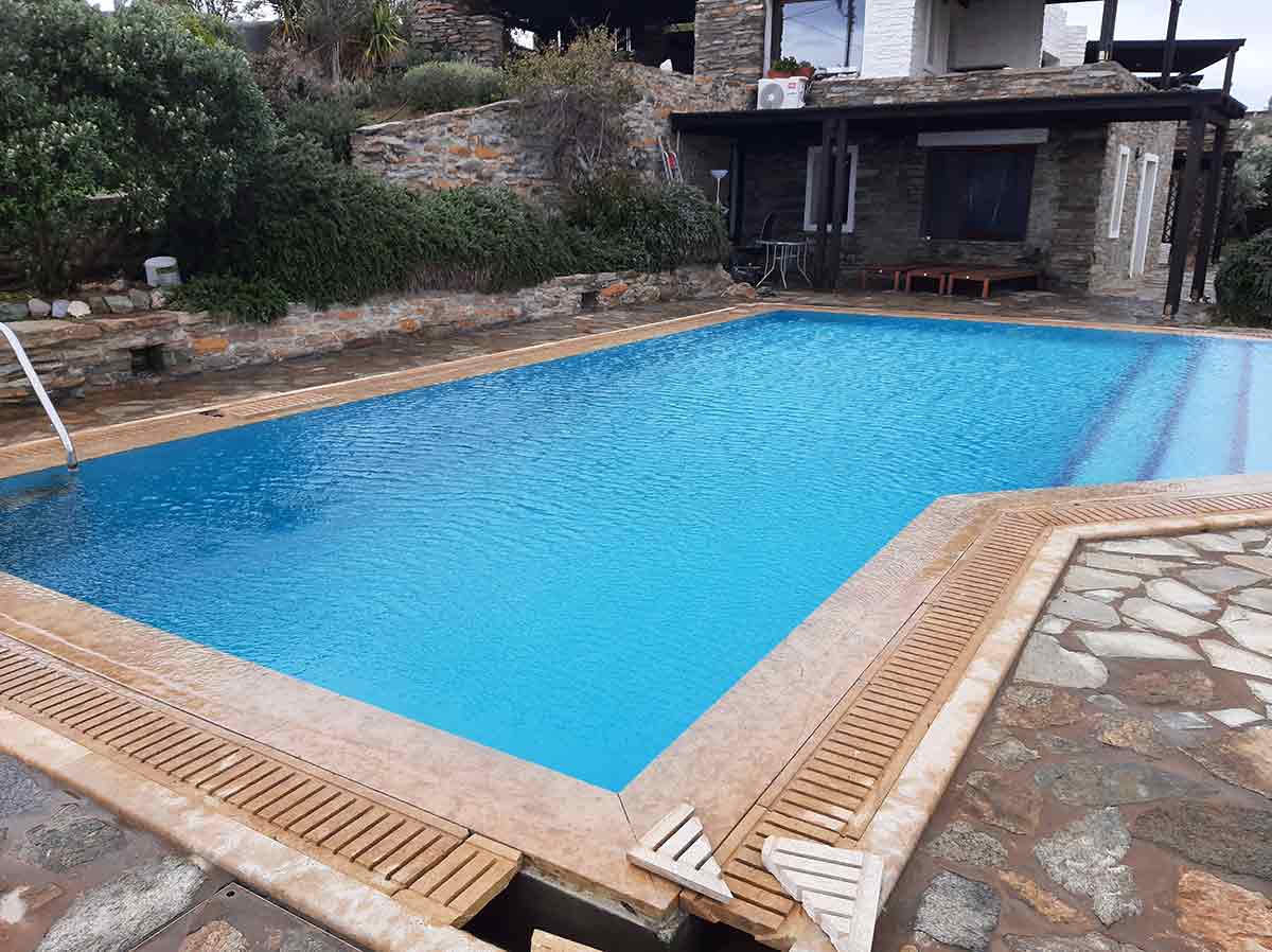 Pool renovation in Kea island